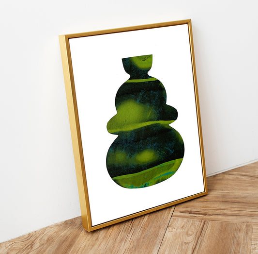 Green vase print